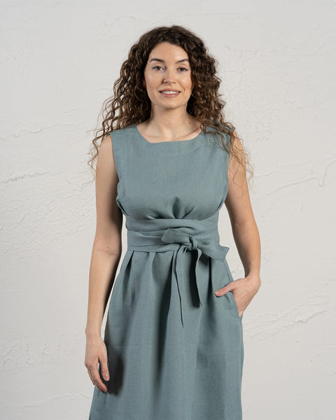 Sleeveless Obi Wrap Dress Hailey Mint Green