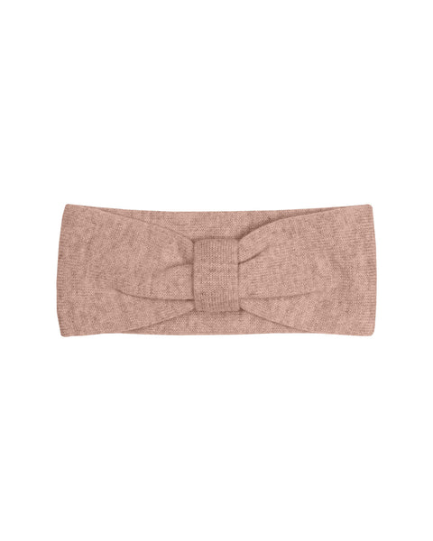 Women's Knit Headband with Ribbon Dusty Pink