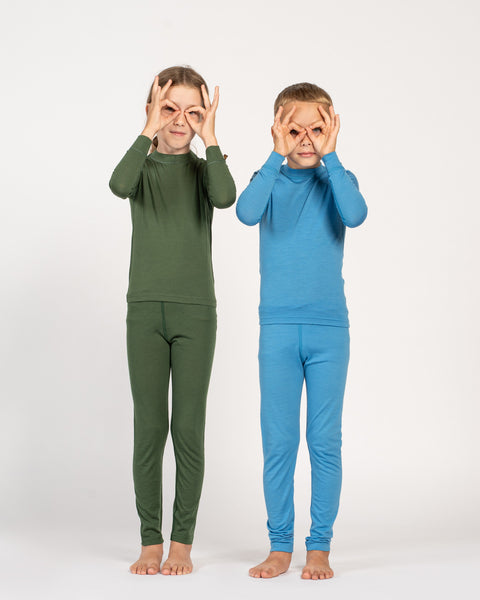 Kids' Natural 100% Merino Wool Long Sleeve & Leggings Set