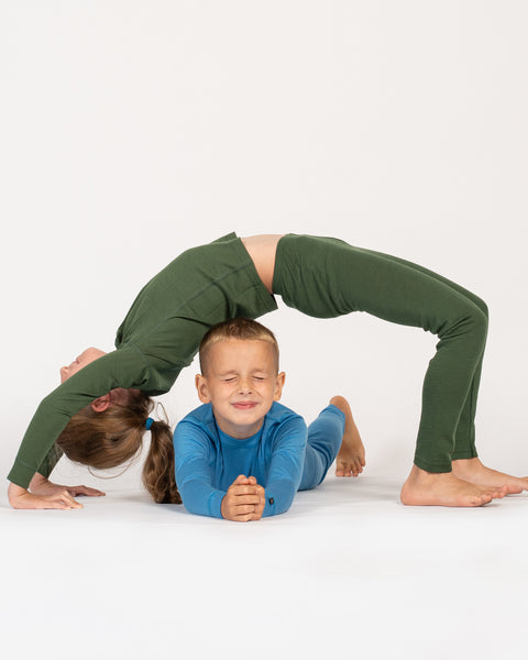 Kids' Natural 100% Merino Wool Long Sleeve & Leggings Set