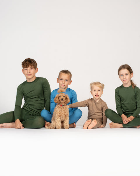 Kids' Natural 100% Merino Wool Long Sleeve & Leggings Set