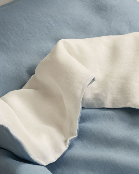 Linen Baby Duvet Cover in cloudy blue
