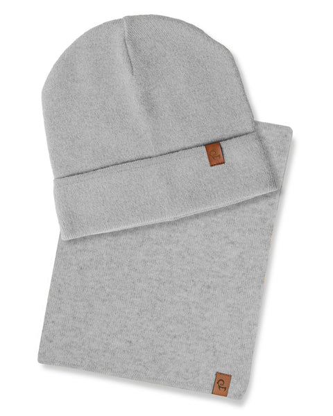 Kids' Knit Beanie & Scarf 2-Piece Set light gray