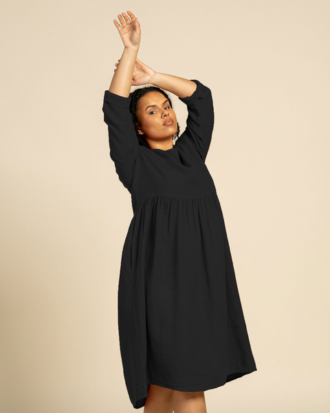 Smock Dress Lucy Pure Black