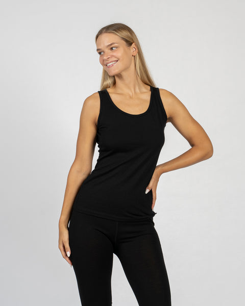 Women's Merino Tank Top Black