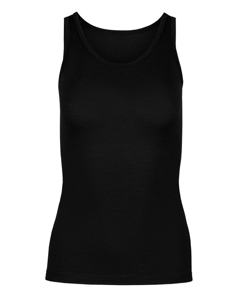 Women's Merino Tank Top Black Front