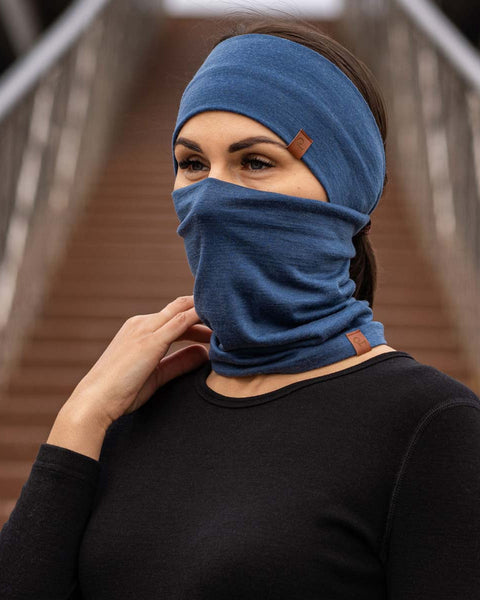 Women's Headband and Gaiter Set Denim