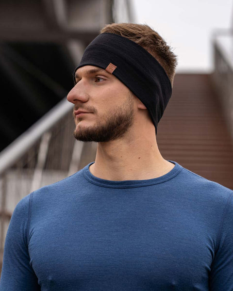 Men's Headband 160 Merino Black