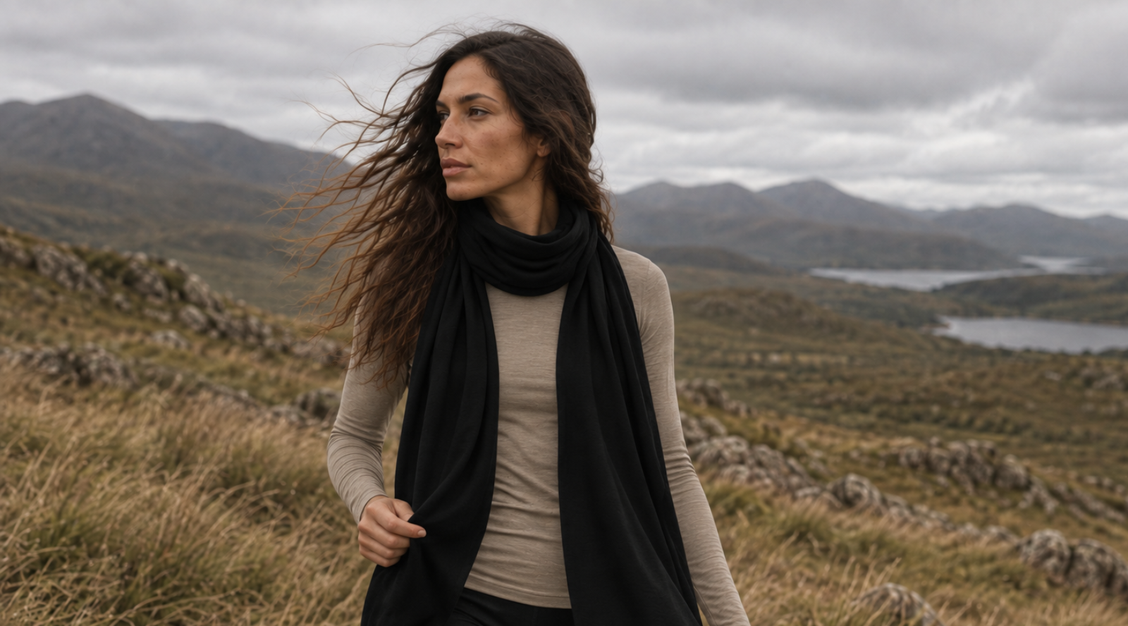 Sustainable scarves for women, made of organic materials