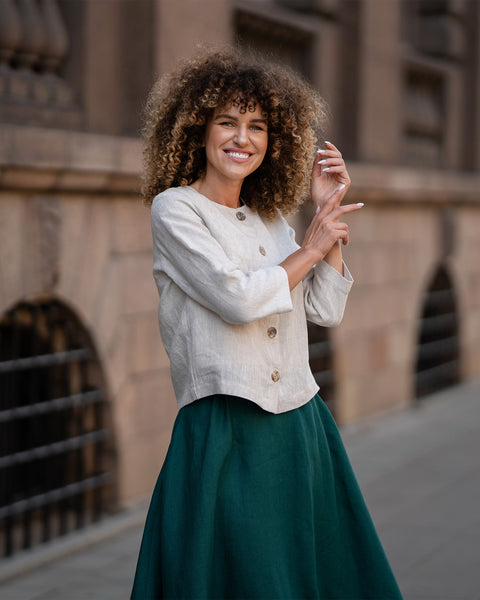 European Linen Jacket Alice Natural