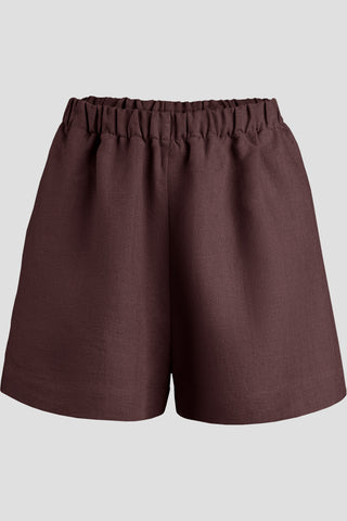 Linen Pull-On Shorts - XXS / Shadow Purple
