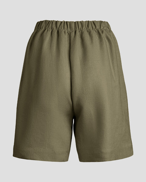 100% linen shorts for women.