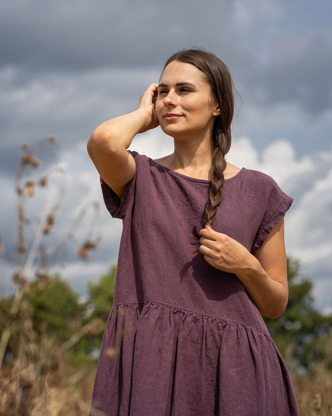Smock Dress Cecilia in shadow purple