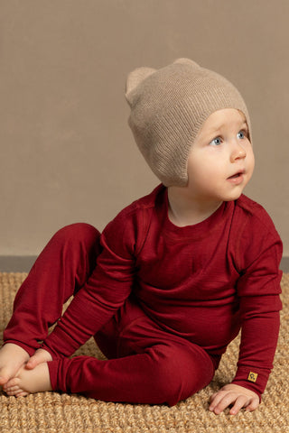 Kids' Knit Ear Flaps Beanie Cashmere Blend - 1-3Y / Creamy Beige