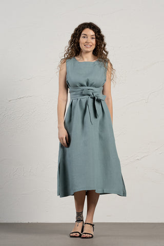Linen Wrap Dress Hailey - XS / Mint Green