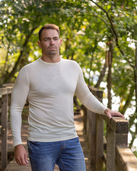 Men's 160 Merino Long Sleeve Crew Natural