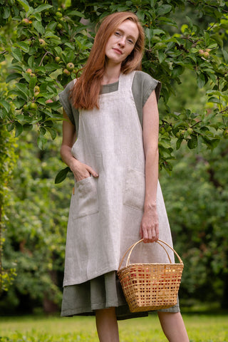 Linen Gardening Apron - S/M / Natural