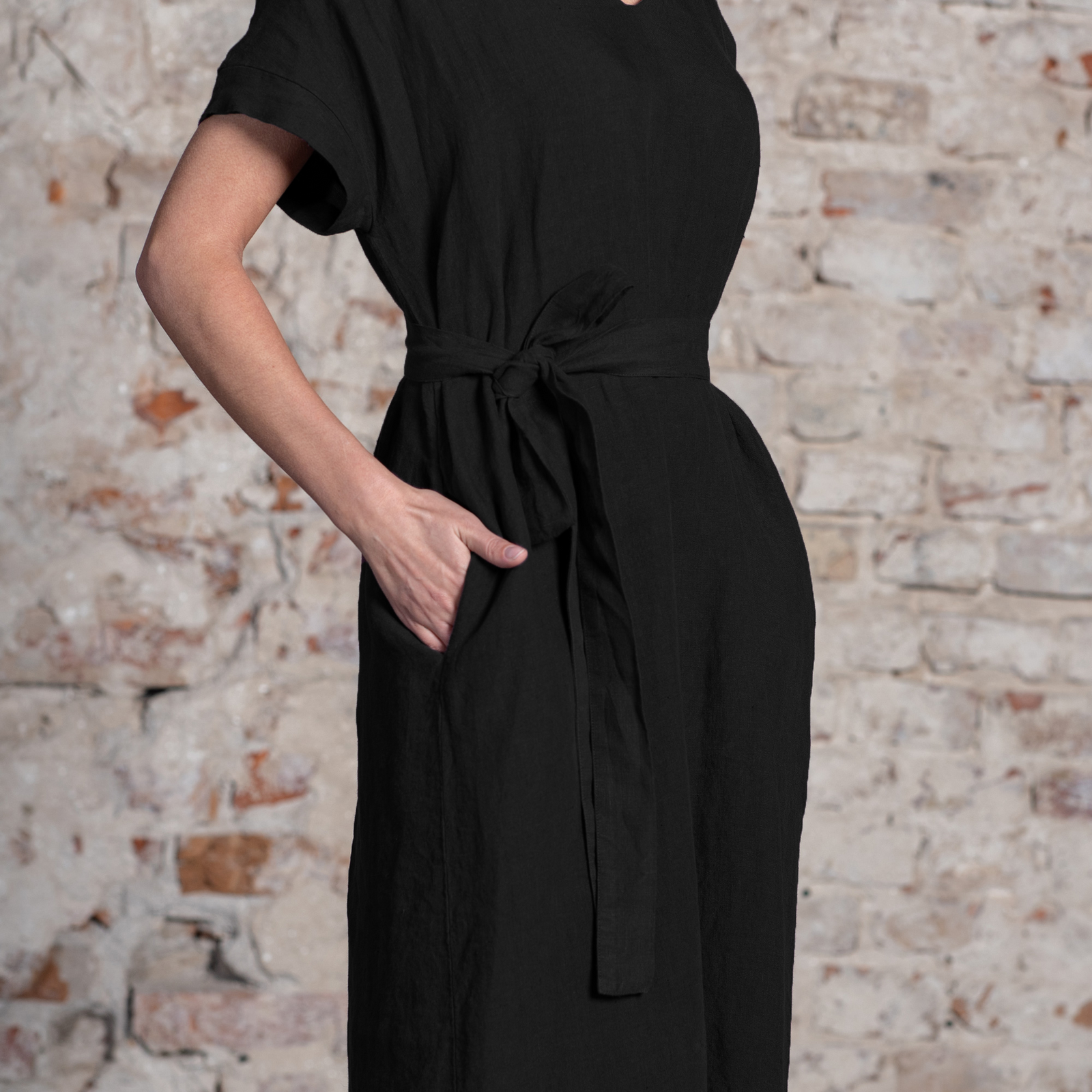 Linen Loose Dress Joelle Pure Black