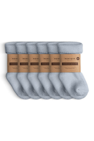 Kids' Merino Sherpa Socks 6-Pack - 6-24 M / Light Blue