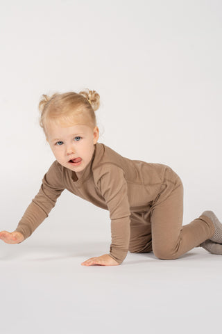 Kids' Lightweight 160 Long Sleeve Crew Beige - 1-2Y / Beige