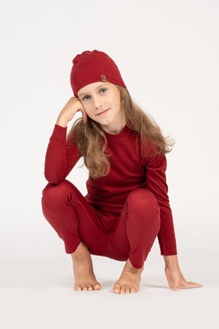 Kids' 160 Long Sleeve & Bottom 2-Piece Royal Cherry - 1-2Y / Royal Cherry