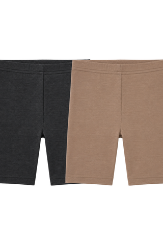 Kids' 160gsm Merino Cycling Shorts 2-Pack - 1-2Y / Beige/Charcoal