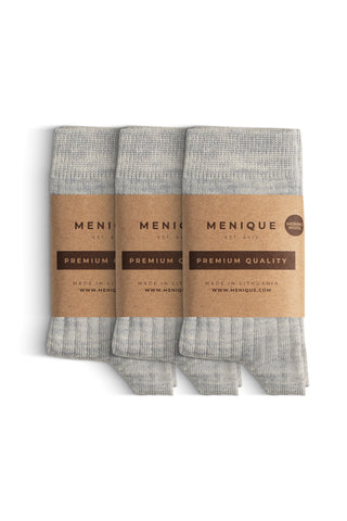 Kids' Merino Rib Crew Socks 3-Pack - 6-24 M / Light Gray