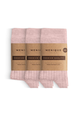 Kids' Merino Rib Crew Socks 3-Pack - 6-24 M / Pink