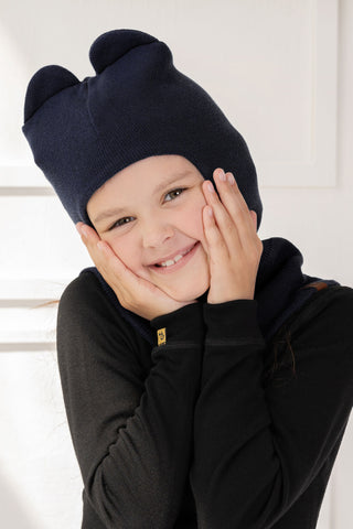 Kids' Knit Balaclava Cotton - 0-18M / Blue
