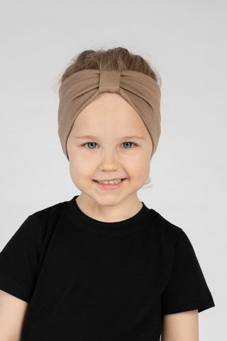 Kids' Soft Merino Ribbon Headband - One Size / Beige