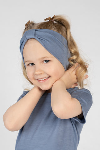 Kids' Soft Merino Ribbon Headband - One Size / Dusty Blue
