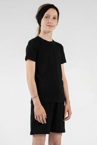 Kids' Lightweight 100% Merino T-Shirt Crewneck - 1-2Y / Black