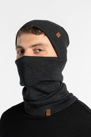 Men's Merino Liner Gaiter & Beanie 2-Piece - One Size / Dark Gray