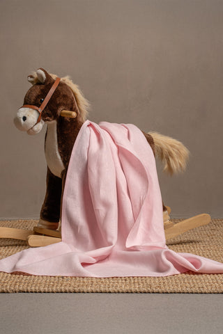Linen Throw for Baby - 27 x 39" / Dusty Pink