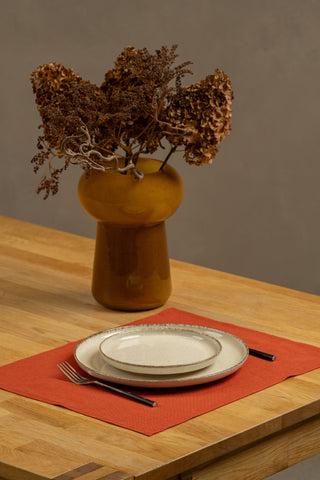 Linen Placemat - Cinnamon Red