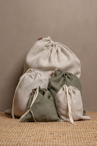 Linen Organizing Storage Bag - Bedding / Natural