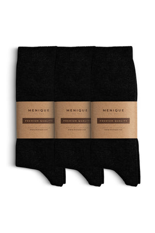 Men’s Cotton Socks 3-Pack - One Size / Black