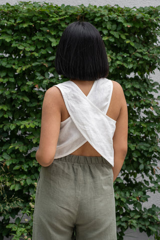 Cross Back Crop Top Serena - XXS / Pure White