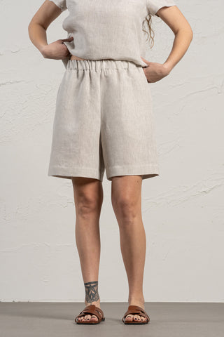 Linen Bermuda Shorts Demi - XS / Natural