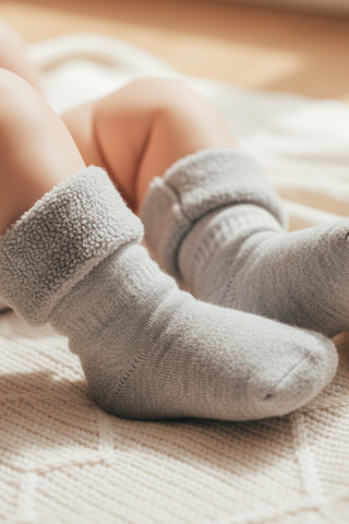 Babies Merino Sherpa Socks - 6-24 M / Light Gray