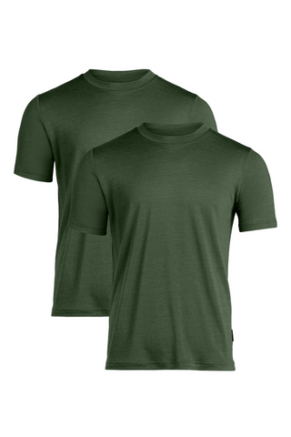 Regular Fit Merino T-Shirt for Men 2-Pack - S / Dark Green