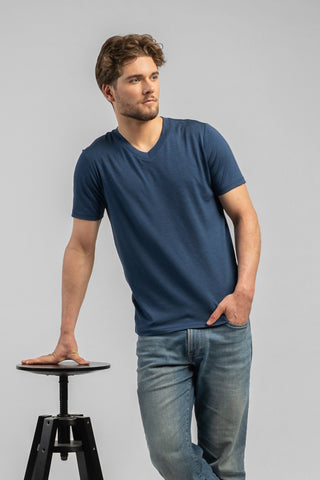 Men's Merino Everyday V-Neck T-Shirt - S / Denim