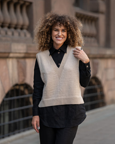 Merino Wool Knit Vest for Women Isla