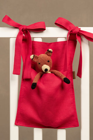 Linen Crib Organizer - One Size / Hot Pink