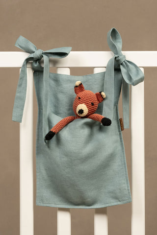 Linen Crib Organizer - One Size / Mint Green