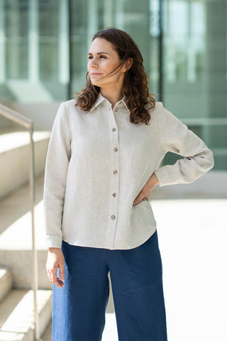 Women's Button-Up Blouse Rebeca - XS / Natural