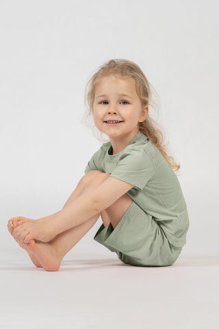 Kids' Bamboo Shorts & Top 2-Piece Set - 1-2Y / Green