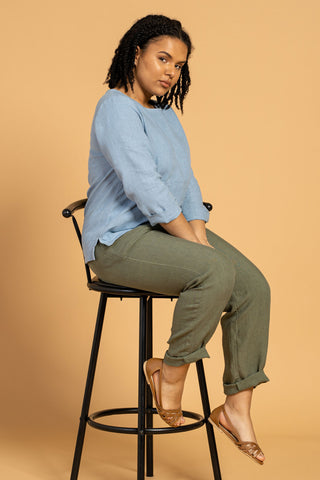 Linen Pants Dakota - XS / Stone Green