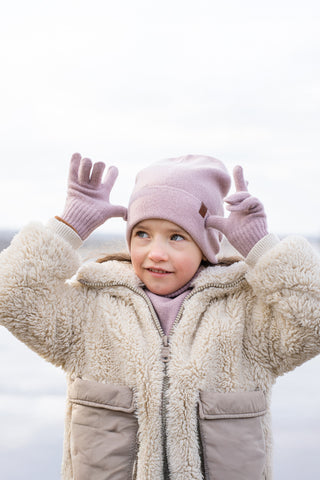 Kids' Knit Beanie & Gloves 2-Piece - 3-5Y / Dusty Pink