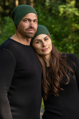 Unisex Merino Beanie Dark Green - One Size / Dark Green